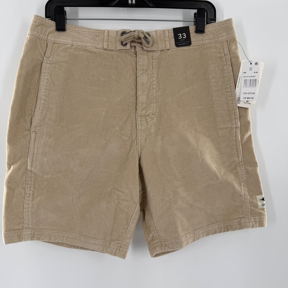 Rip Curl Mens Classic Surf Cord Walkshort Bone Beige Corduroy Shorts 33 04BMWS